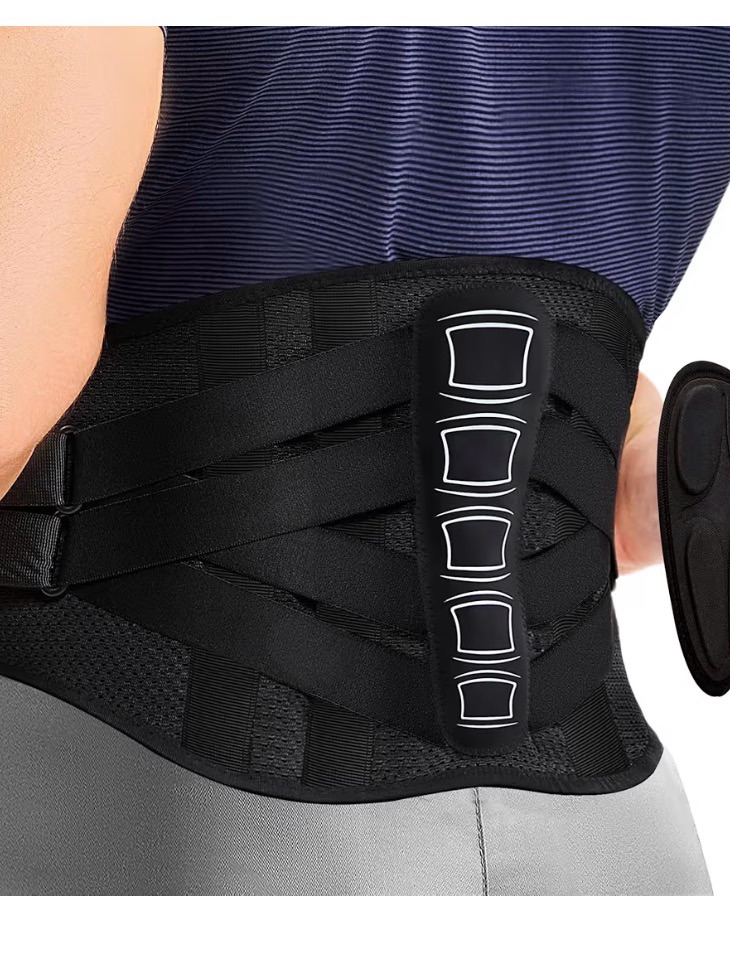 Men's Black Lumbar Support Back Brace - Unbranded
